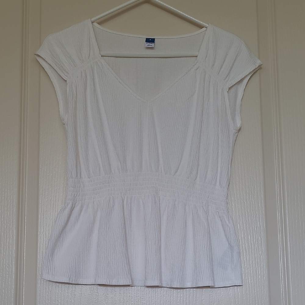 OLD NAVY Women's White Peplum Blouse Size S